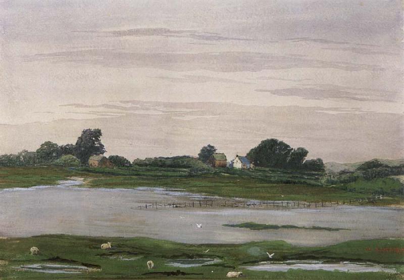 William Stott of Oldham River in Flood oil painting picture